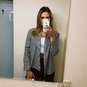 Lands’ End Plaid Flannel Button Front Shirt